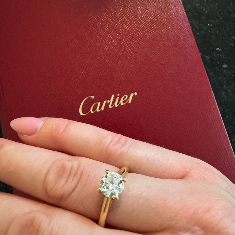 Cartier Gold Solitaire Diamond Ring